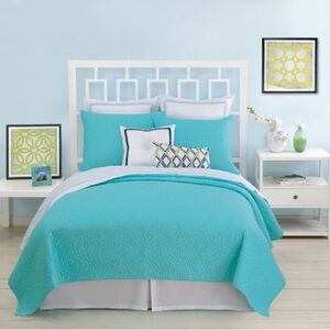 Trina Turk Turquoise Twin Sham and Coverlet